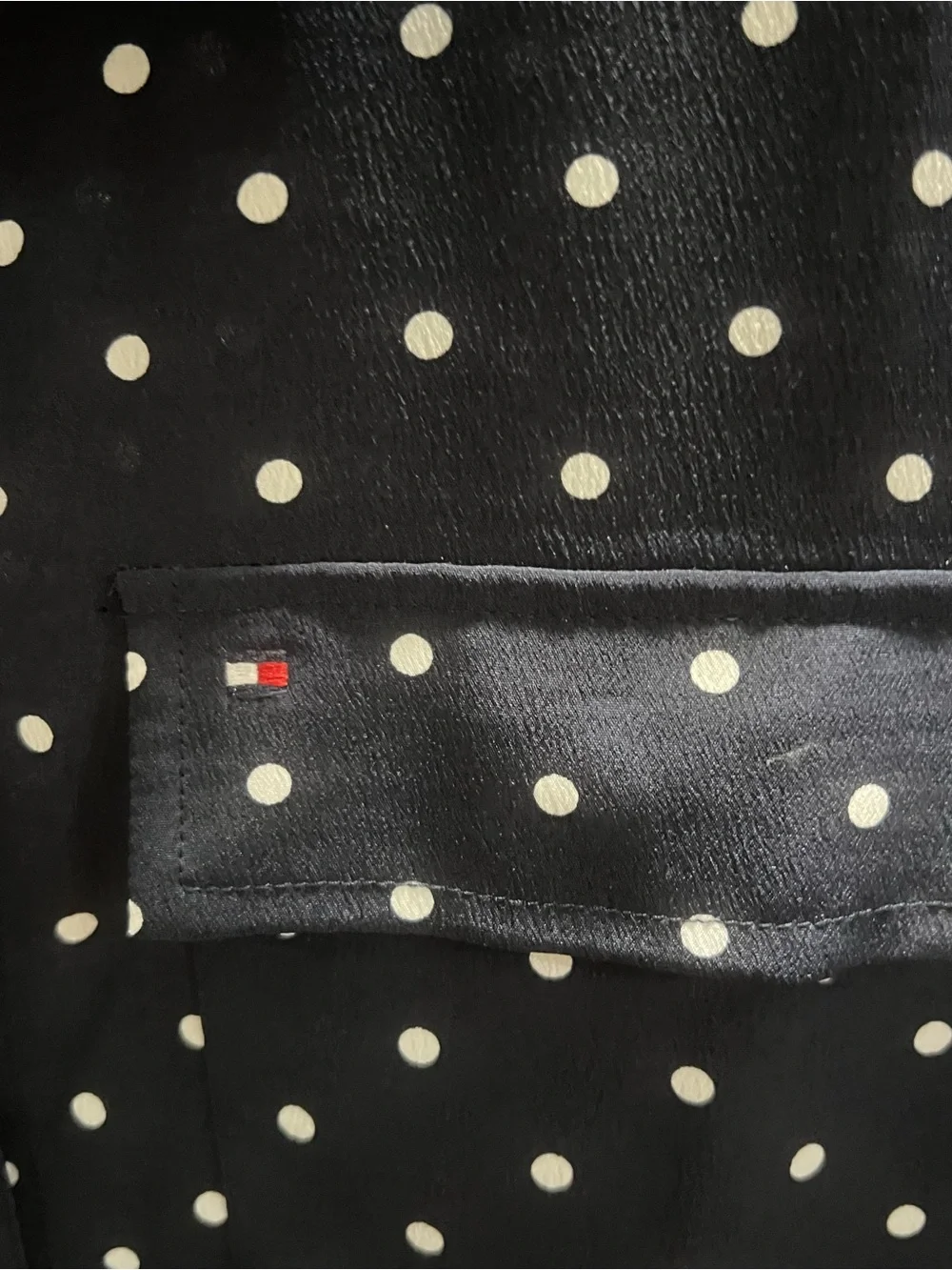 NWOT Tommy Hilfiger Navy Short Sleeve Polka Dot Button-Down Shirt Medium #324
